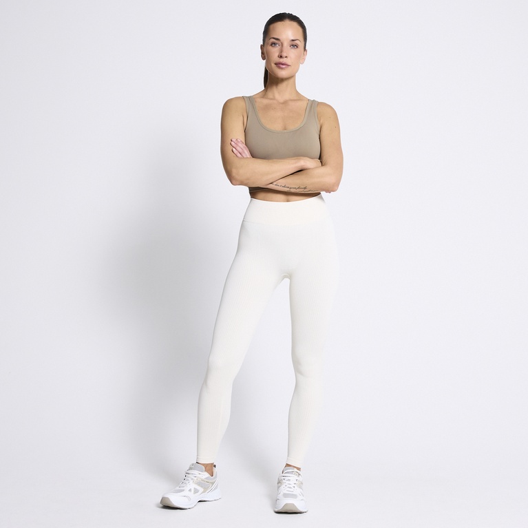 Ribbed training tights "Epic Tights Seamless" Ivory